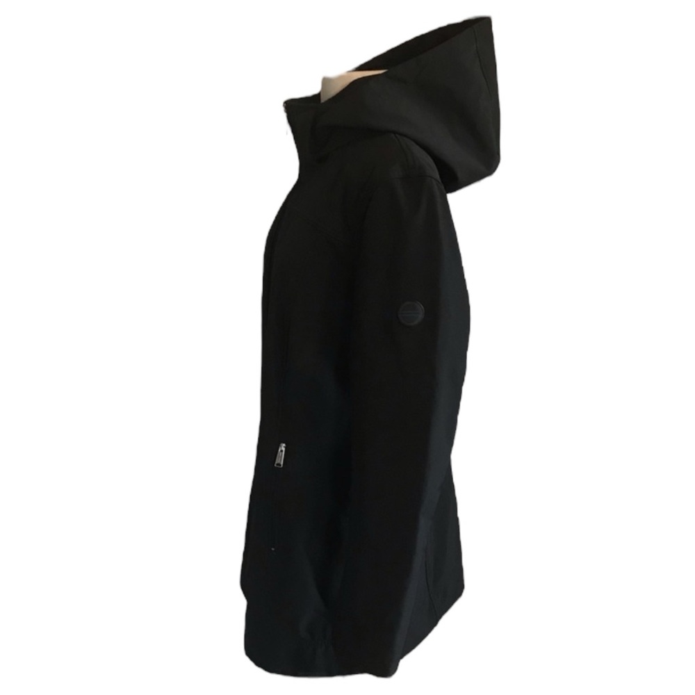 ANDREW MARC Waterproof Softshell Zip Front Trench Coat in Classic Black Size S - Picture 9 of 12